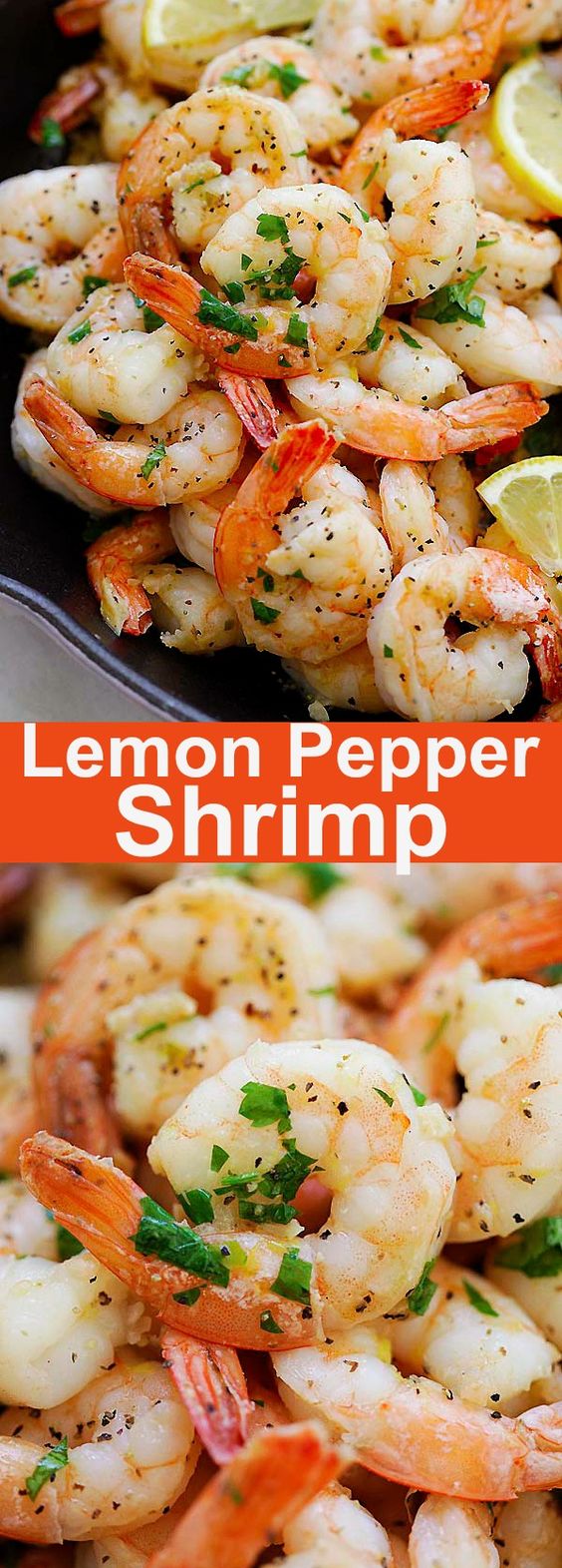 Lemon Pepper Shrimp - easy and flavorful recipe in 15 minutes. Citrusy and peppery in each bite, the shrimp can be served with pasta or salad.