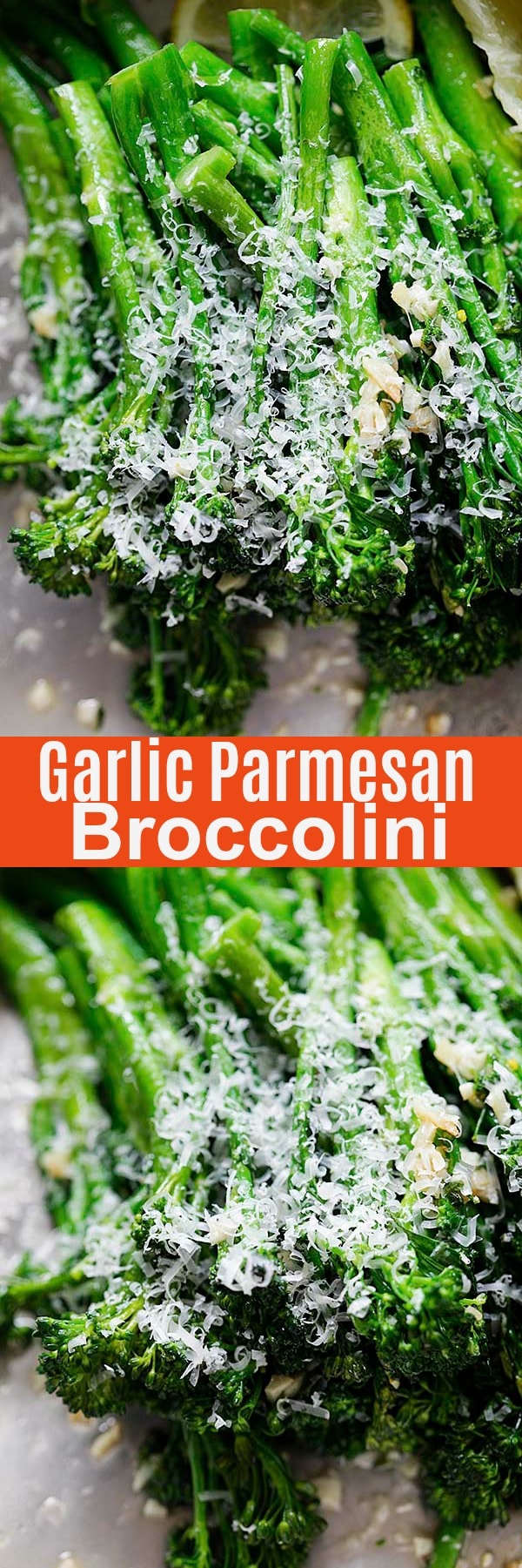 Garlic Parmesan Broccolini - easy and delicious way to cook broccolini! This recipe calls for 5 ingredients and takes only 10 minutes. A perfect side dish for every meal. 