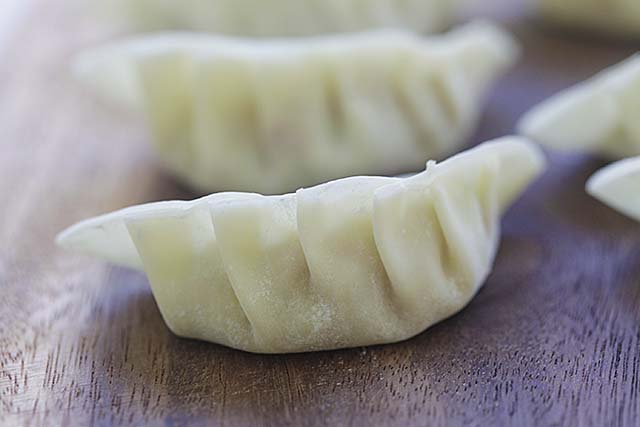 How to wrap potstickers.