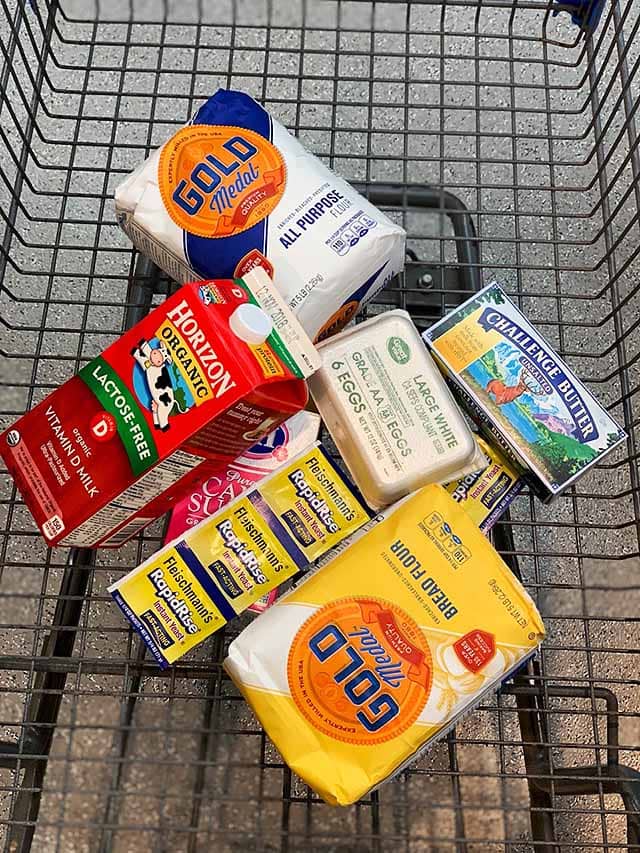 Sea salt butter rolls ingredients in a shopping cart.
