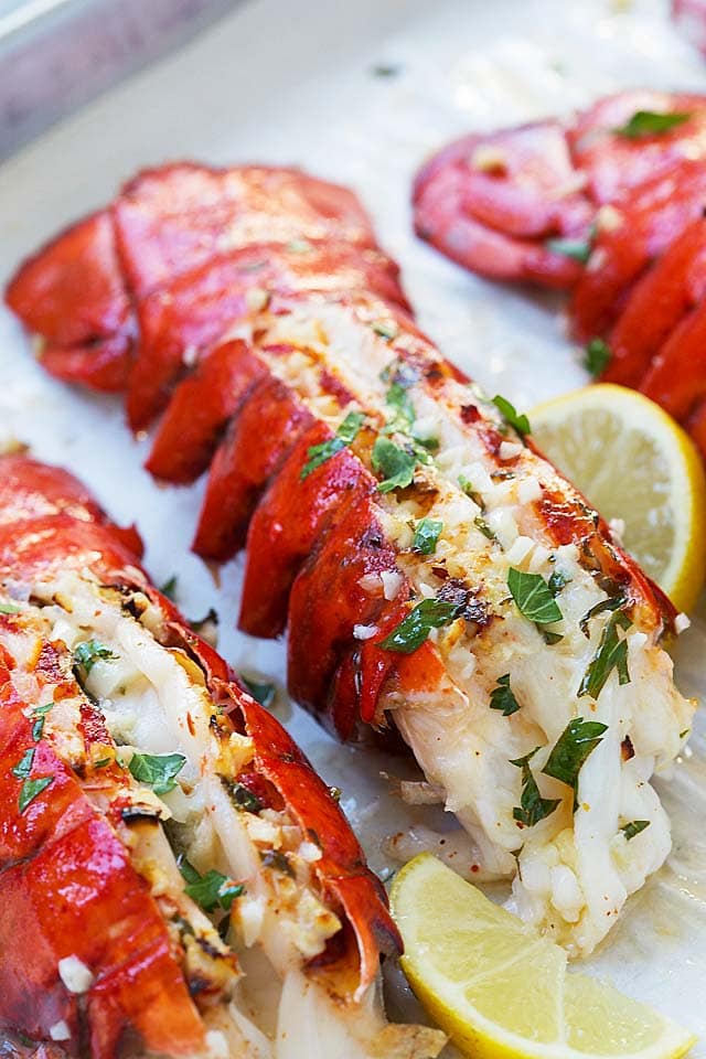 Grilled Lobster Tails with Garlic Butter