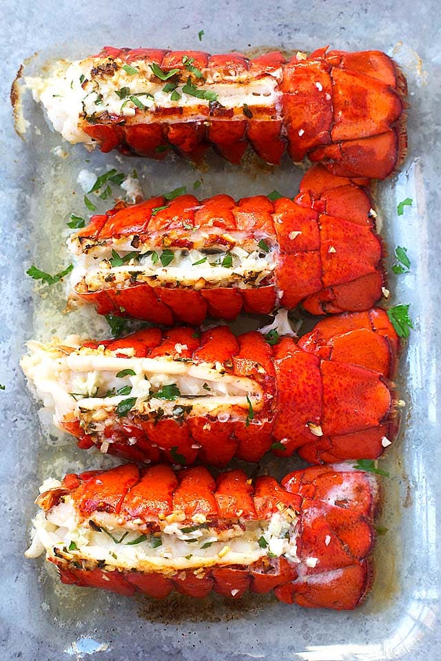 Garlic Butter Lobster Tails Broiled In 8 Minutes Rasa Malaysia