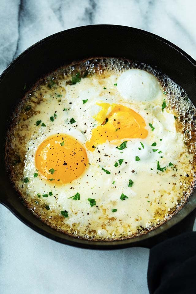 Easy Parmesan Eggs Breakfast recipe.