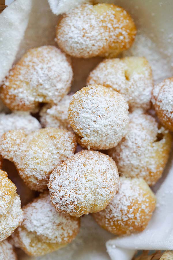 Beignet recipe using choux pastry dough.