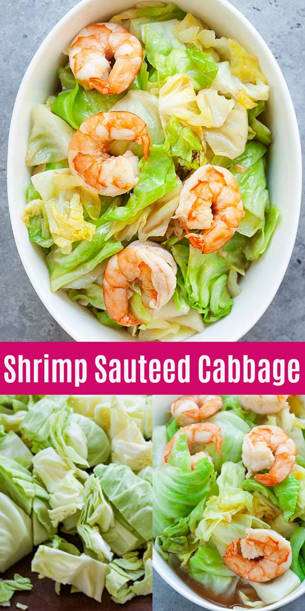 Shrimp Sauteed Cabbage is one of the easiest and most delicious cabbage recipes with garlic, juicy shrimp and shredded cabbage in a mouthwatering Asian sauce. A perfect and healthy side dish that pairs well with everything!