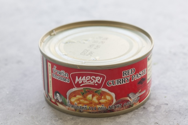 Red curry paste in a can.