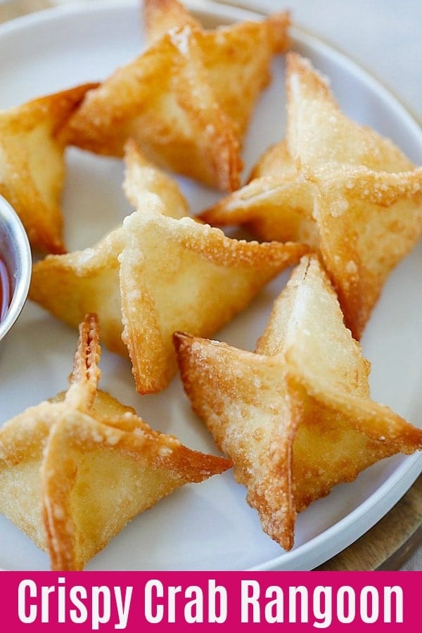 Crab Rangoon - BEST and EASIEST crab rangoon recipe with cream cheese and wonton wrapper. These cream cheese wontons are fool-proof and MUCH better than Chinese takeouts | rasamalaysia.com