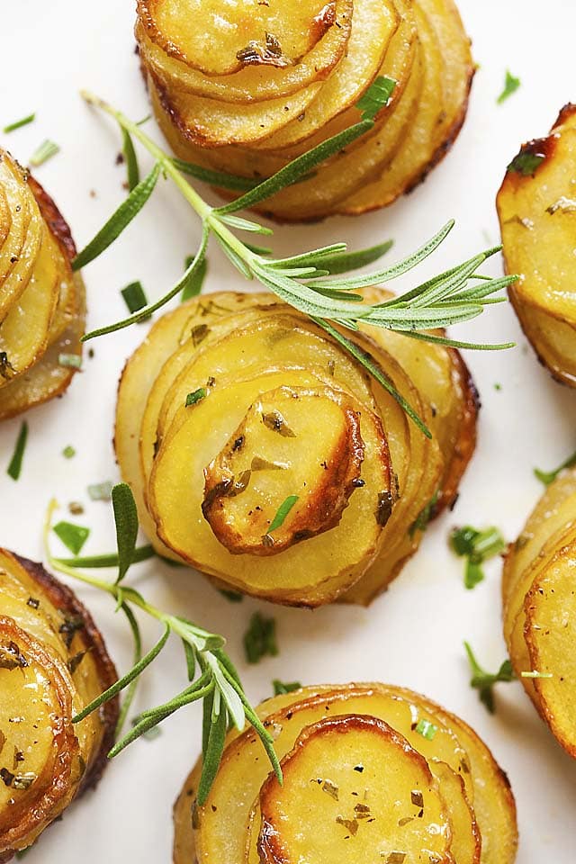 Fork Tender Stacked Muffin Tin Potatoes - The Toasted Pine Nut