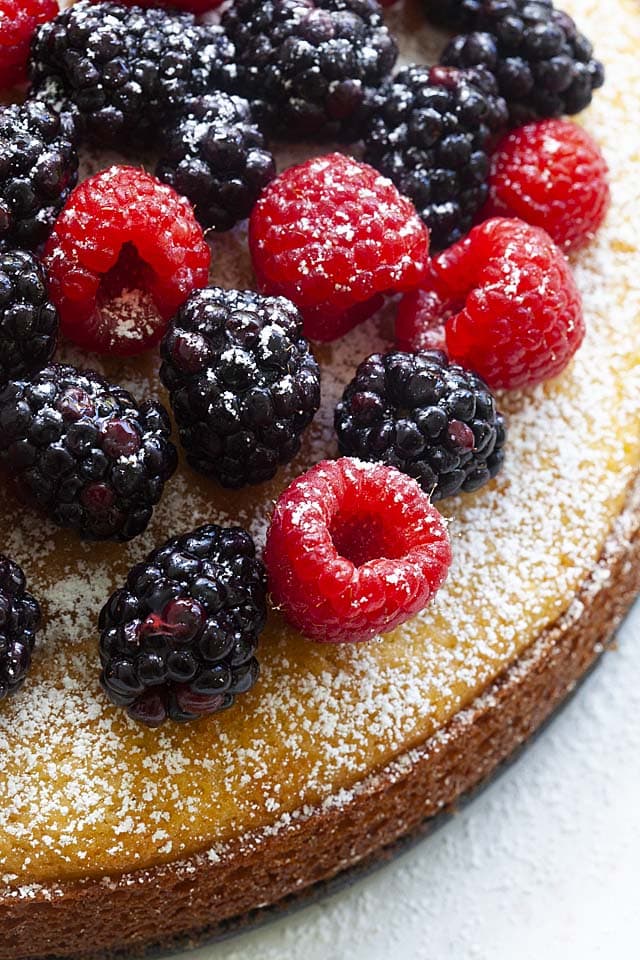 Yogurt cake ready to serve.