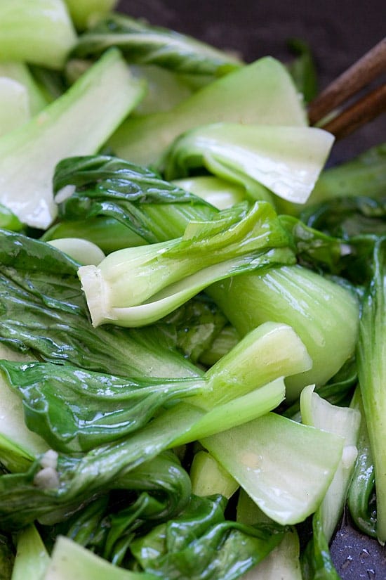 Healthy homemade stir-fry bok choy recipe.