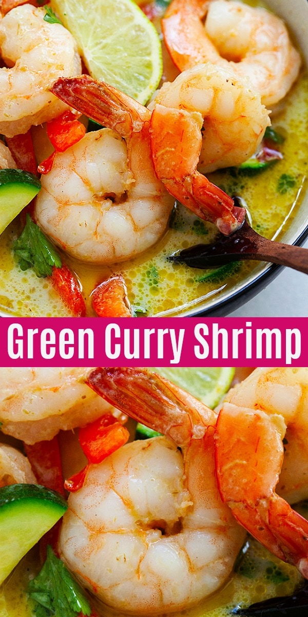Delicious shrimp curry made with Thai green curry paste. This authentic Green Curry Shrimp recipe takes 20 mins to make and tastes just like restaurants!