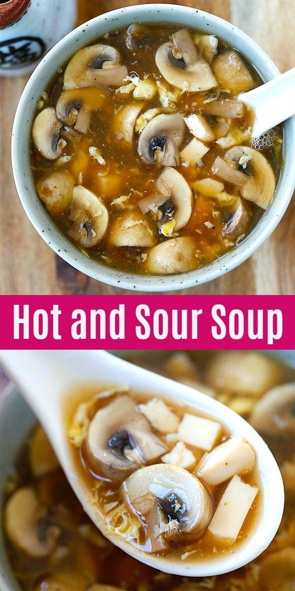 Hot and Sour Soup - BEST and EASIEST Chinese hot and sour soup recipe ever! Simple ingredients, takes 15 mins and a zillion times better than takeout.