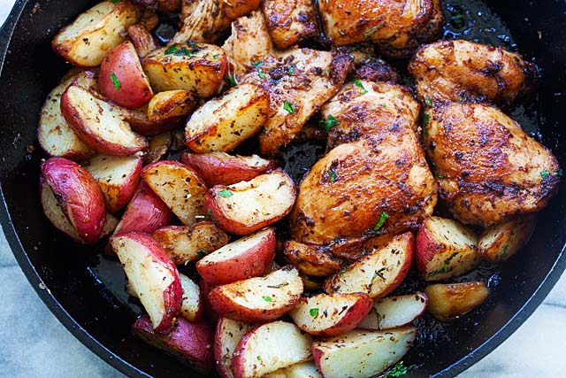 One pan chicken and potatoes