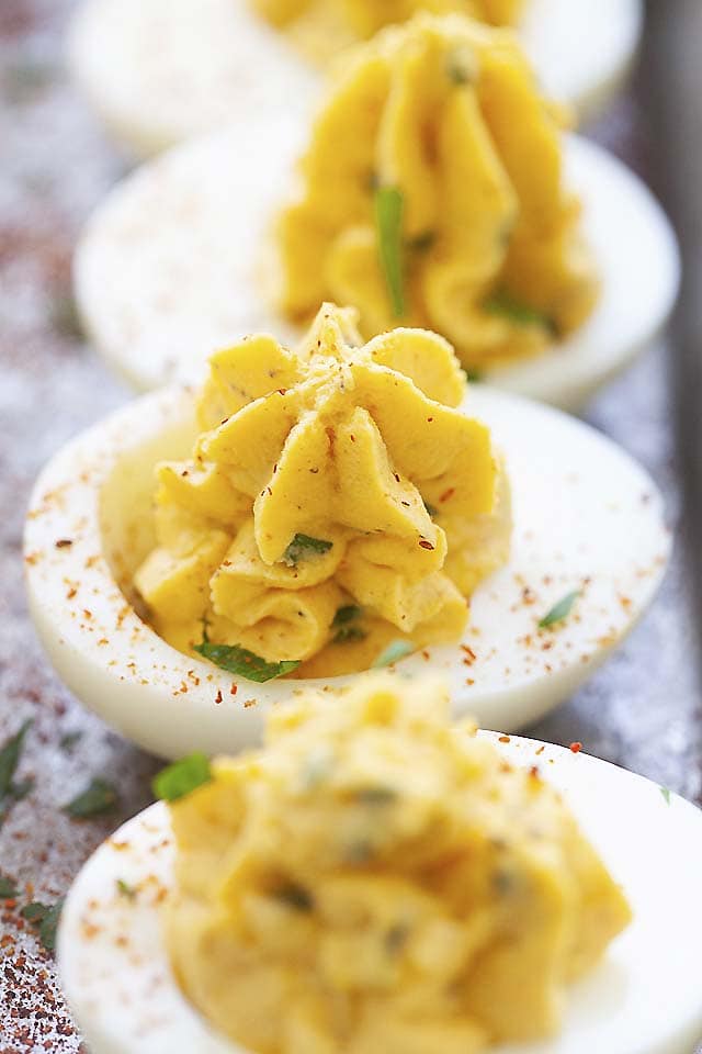 Sriracha devilled eggs.