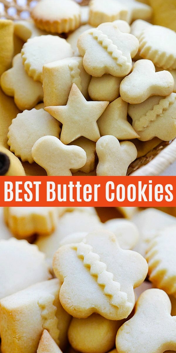 Butter Cookies - the BEST butter cookies recipe ever! These butter cookies are buttery, crumbly, melt in the mouth. Best cookies for Christmas and holidays | rasamalaysia.com