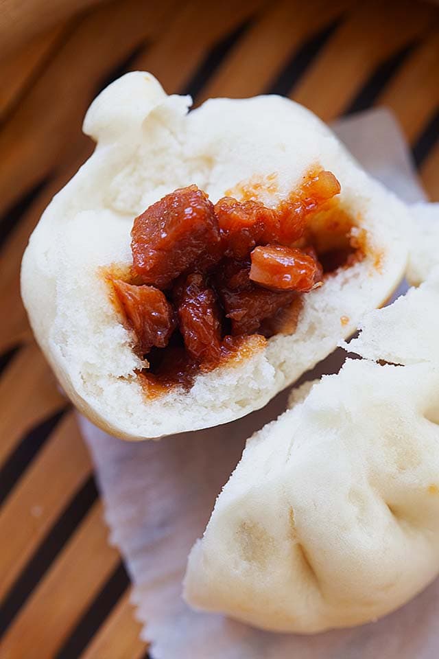 Char Siu Bao - Steamed Pork Buns - Rasa Malaysia