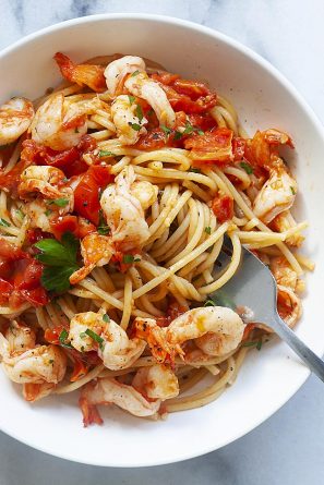 Easy Italian Shrimp Pasta - Rasa Malaysia