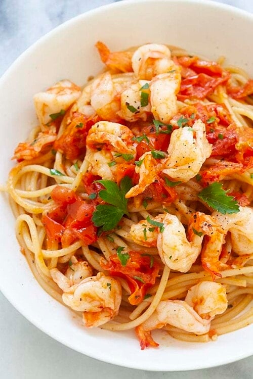 Shrimp Pasta Recipes - Italian Shrimp Pasta - Rasa Malaysia