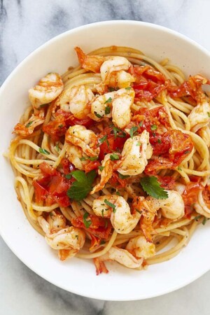 Shrimp Pasta Recipes - Italian Shrimp Pasta - Rasa Malaysia