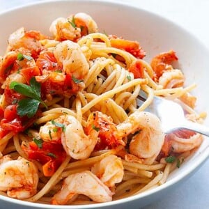 Italian shrimp pasta.