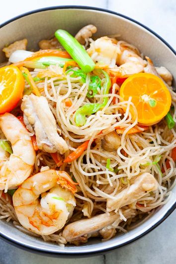 Pancit - Pancit Bihon - Filipino Rice Noodles - Rasa Malaysia