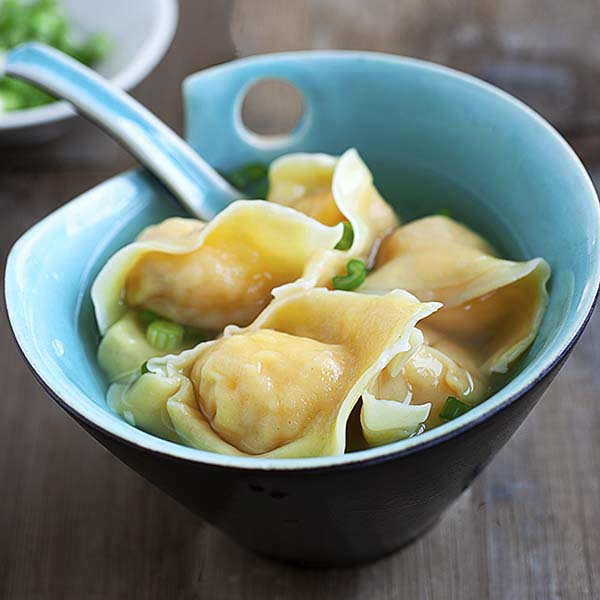 Wonton Soup with Juicy Shrimp Wontons Rasa Malaysia