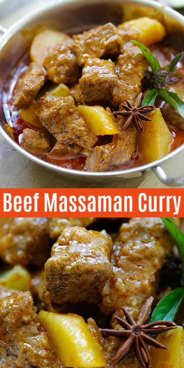 Massaman curry is a popular Thai curry that is rich and creamy in flavor. This Beef Massaman Curry recipe is authentic and delicious | rasamalaysia.com