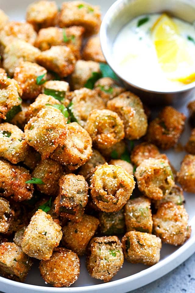 Crispy Fried Okra (Easy Recipe with Cornmeal!) - Rasa Malaysia