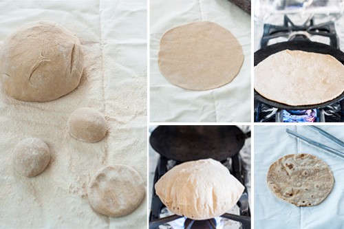 How to make chapati - step-by-step photos on making chapati bread.