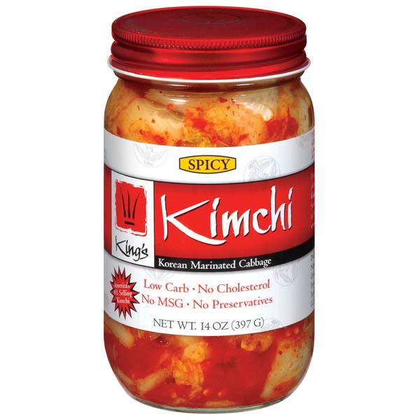 Store-bought kimchi in a bottle. 