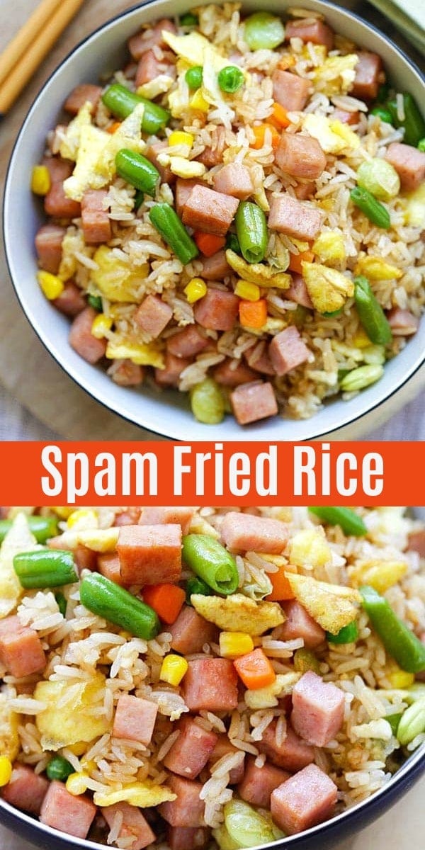 Spam fried rice is fried rice made with Spam. Easy spam fried rice recipe that is easy and tasty, everyone love spam fried rice. | rasamalaysia.com