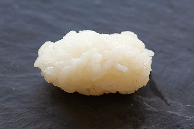 Japanese sushi rice recipe rolled into the shape of sushi.