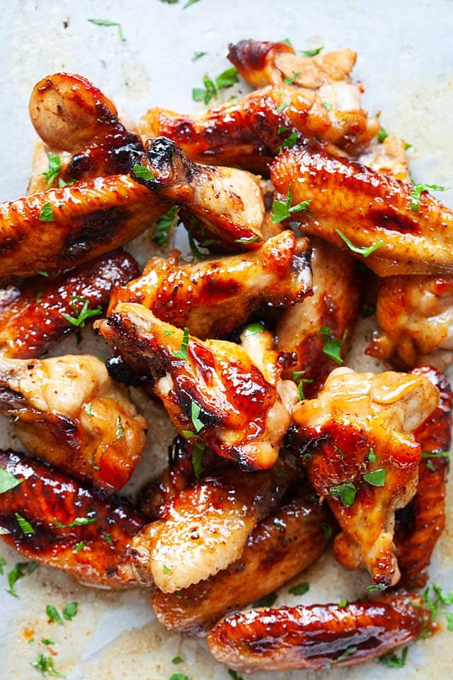 Chicken wings in oven, baked with honey.