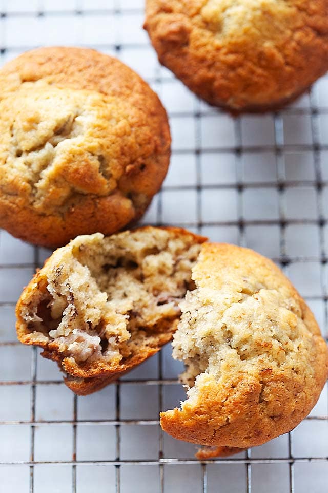 Healthy banana nut muffins.