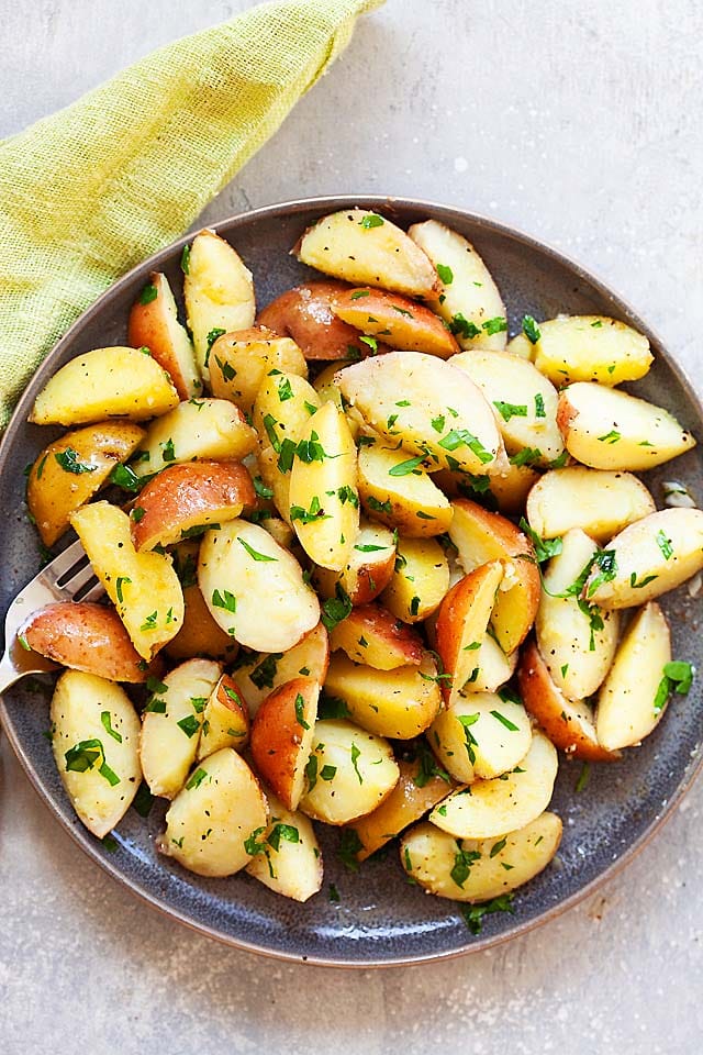 boiled red potatoes