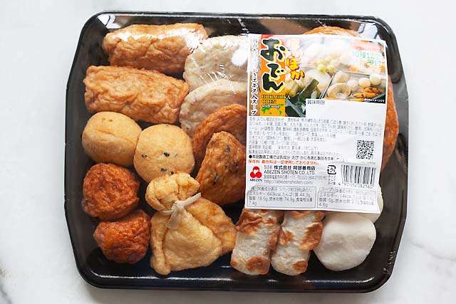 Fish cakes are one of oden ingredients.