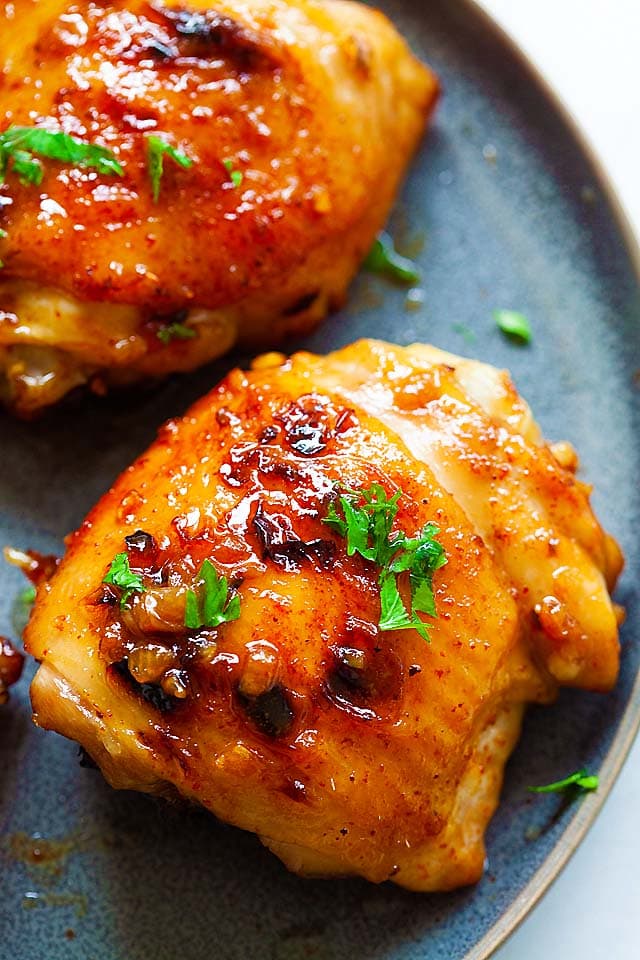 Chicken Thigh Recipes - Baked Chicken Thighs - Rasa Malaysia