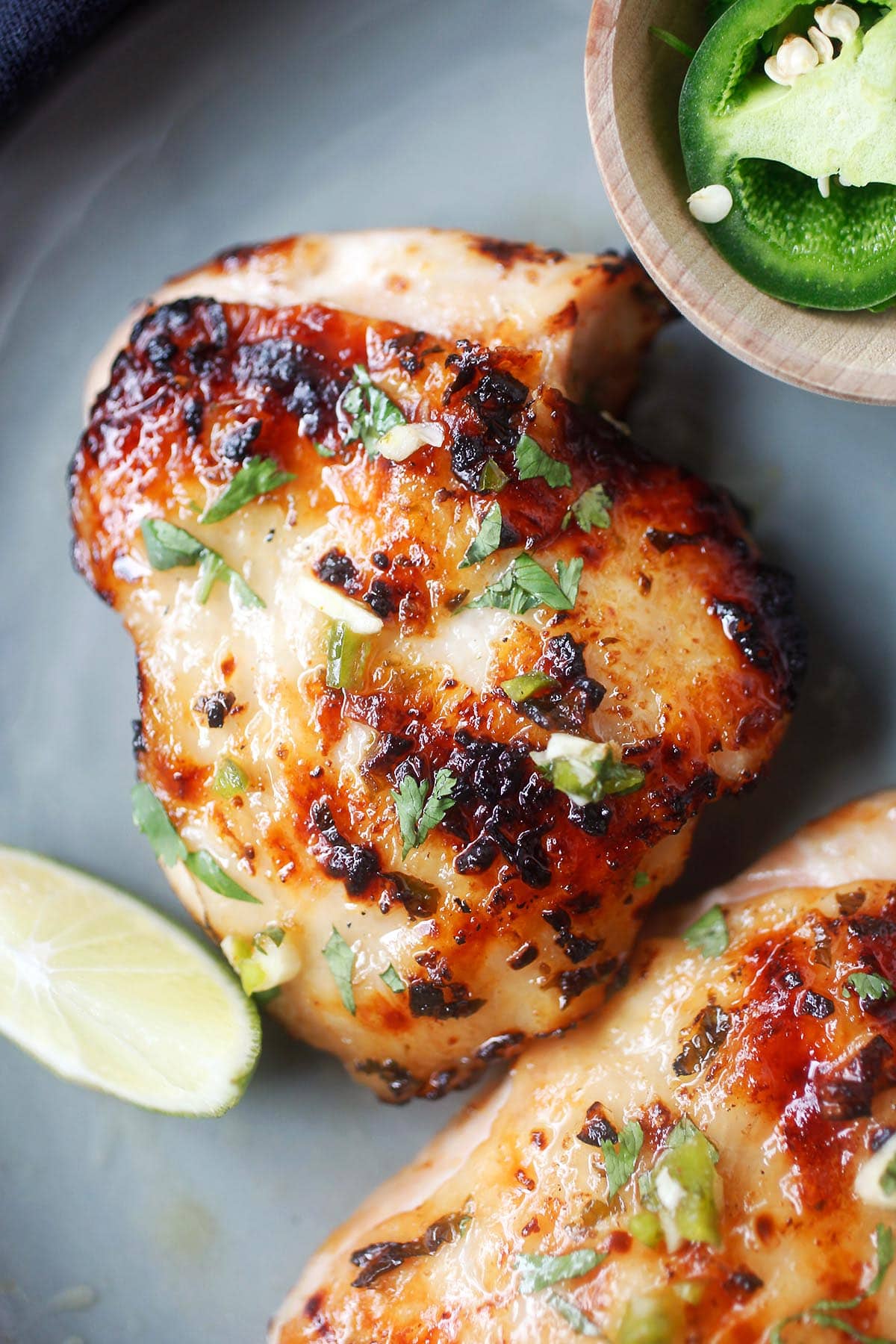 Chipotle lime chicken with marinade. 