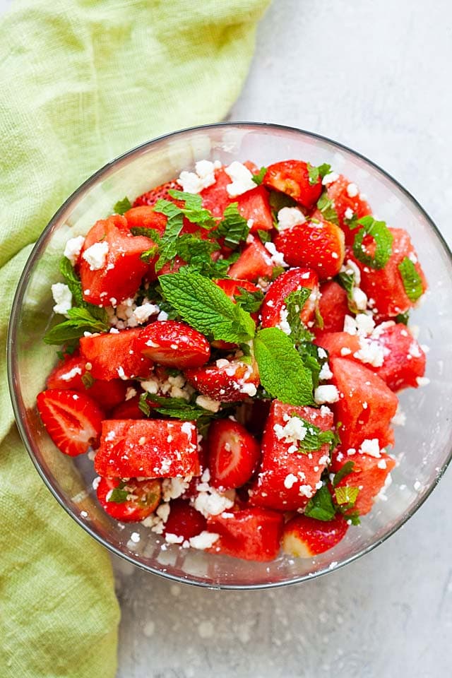 How to make watermelon salad? This easy watermelon salad recipe is easy.