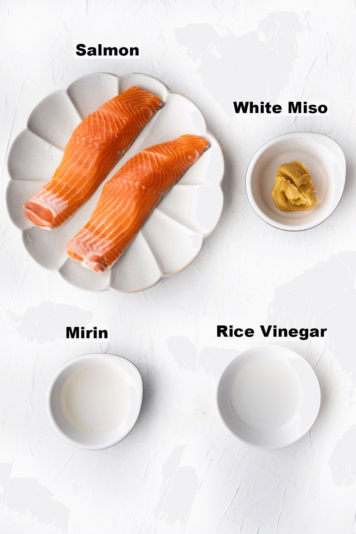 Ingredients for miso salmon. 
