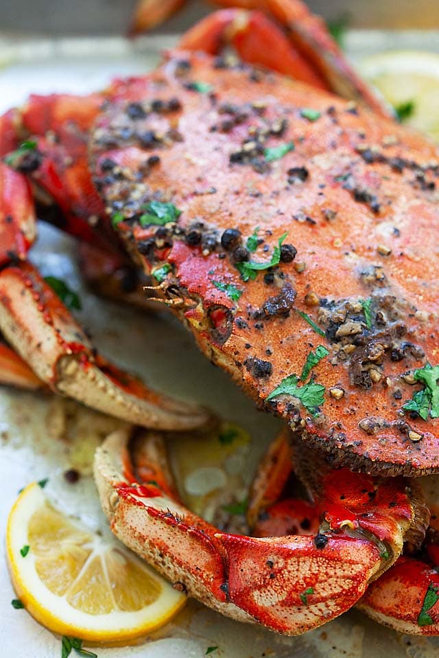 Black pepper roasted Dungeness crab is one of the best Dungeness crab recipes.