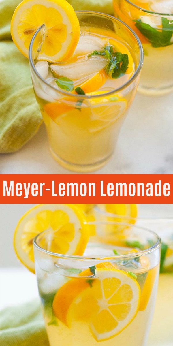 The best lemonade recipe ever with real and healthy Meyer lemon juice, calamansi juice, coconut water, mint and sugar. Just mix all the ingredients and chill in the refrigerator for a refreshing drink all year long!