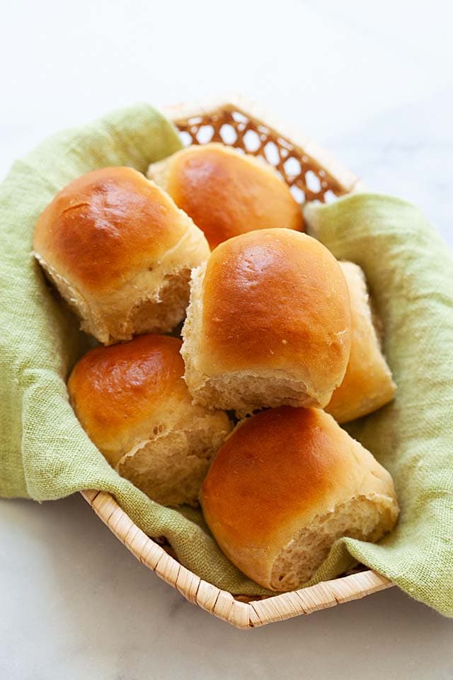 Soft and sweet Hawaiian rolls, fresh off the oven.