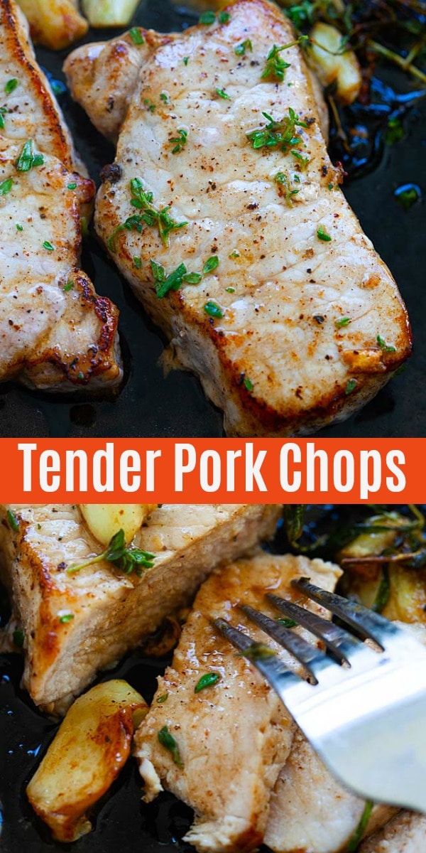 Learn how to cook pork chops with this easy boneless pork chops in oven recipe that is juicy, tender, packed full of flavors and takes less than 15 minutes.