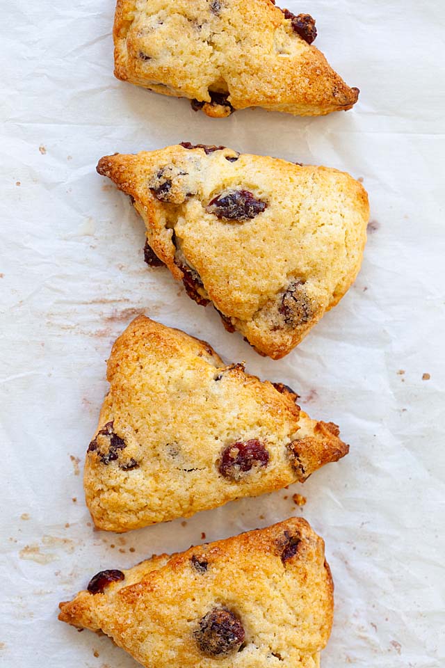 Cranberry scones, fresh off the oven.