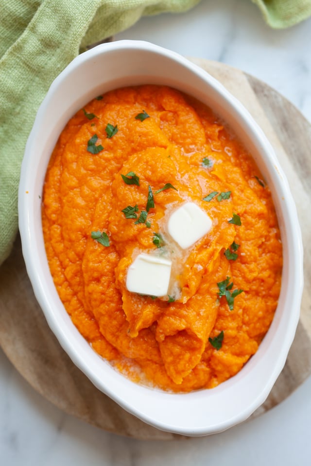 Best, healthy and savory mashed sweet potatoes with no brown sugar.