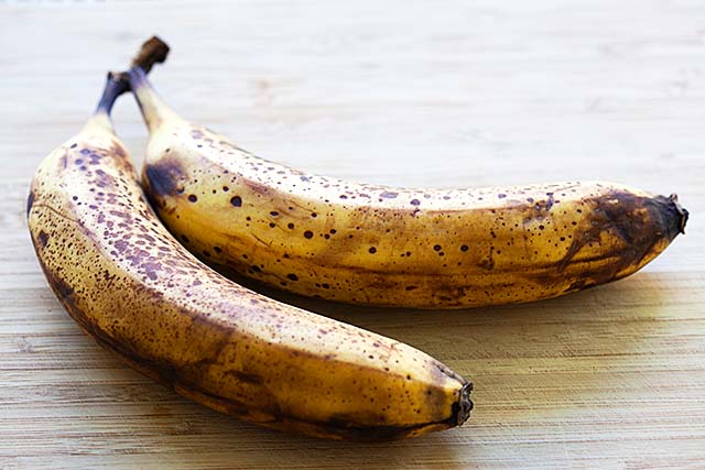 Overripe bananas for banana cake.