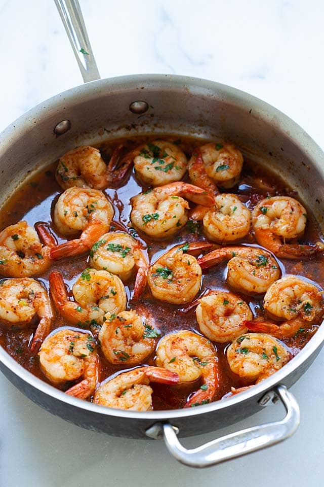 Beer shrimp with spices.