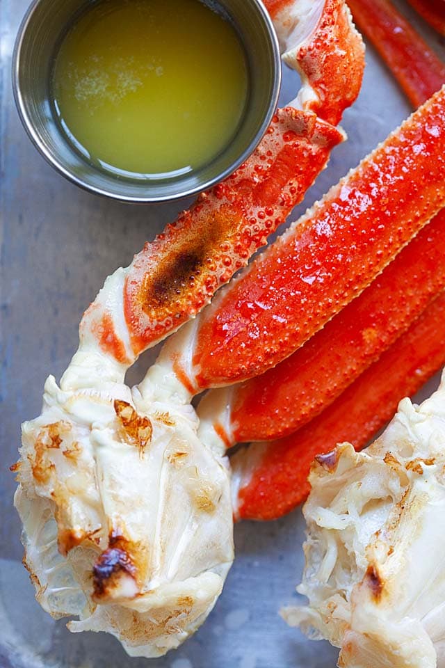 Snow crab on a serving platter.