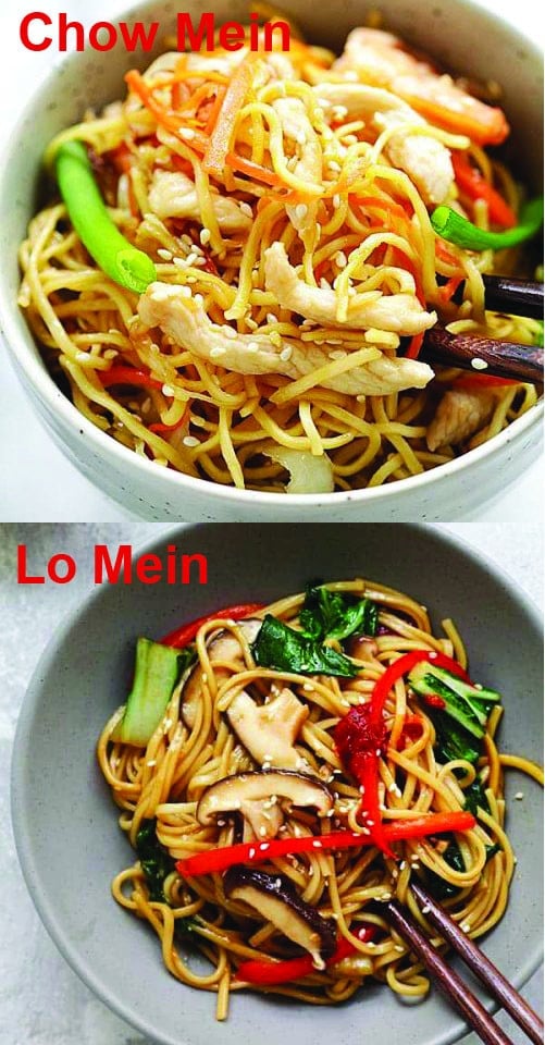 Chow Mein vs Lo Mein. The difference between chow mein and lo mein.